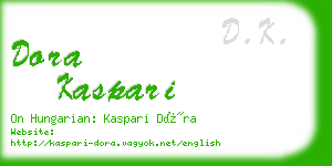 dora kaspari business card